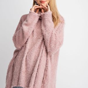 Faux Angora Knit Oversized Top